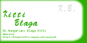 kitti blaga business card